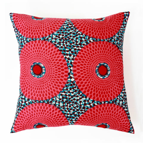 AFRICAN PRINTS REMOVABLE PILLOW COVER + INSERT 18x18"-Soleil