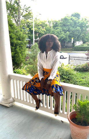 African Prints Elegant Wrap Skirt — Sunflower