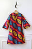 African Print Dress - Aya Dress Back- Fraise