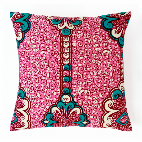 African Print Pillows - Rose