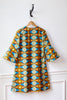 colorful African Print Dress with bell sleeves