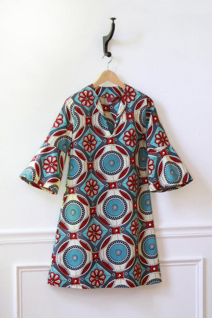 African Print Dress - Aya Dress- Ciel