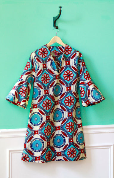 African Print Dresses - Aya Dress - Ciel